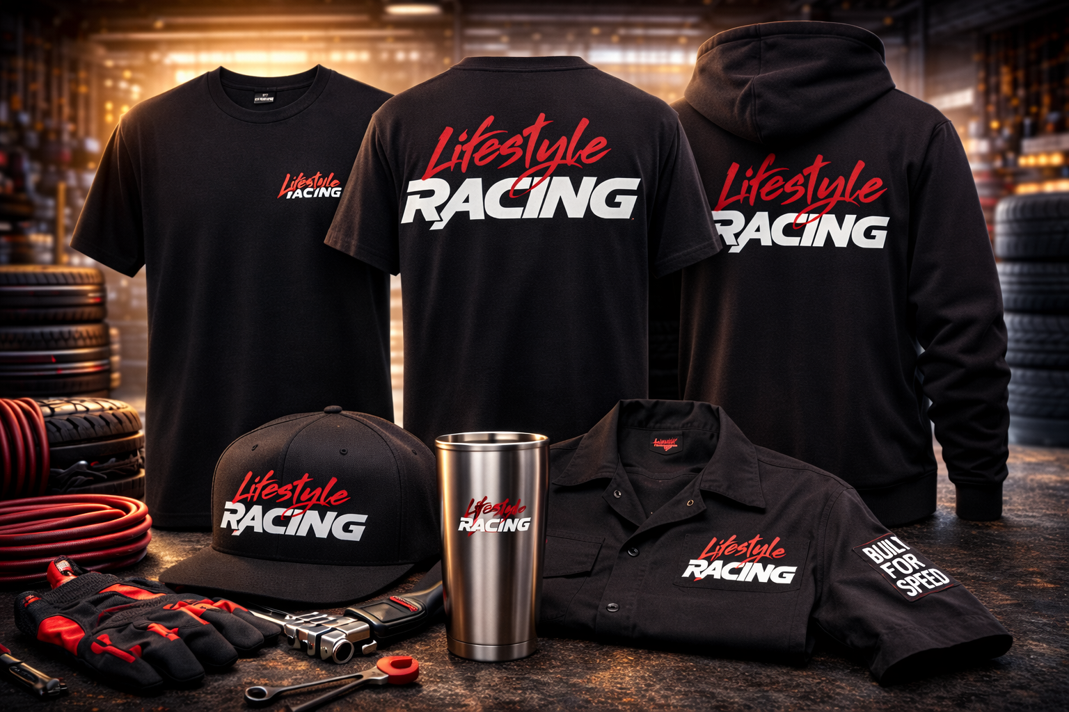 Lifestyle Racing branded merchandise and apparel